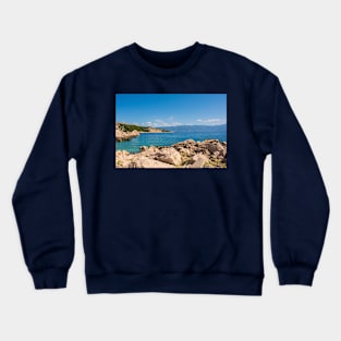 Coast Near Baska on Krk Island, Croatia Crewneck Sweatshirt